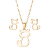 Paw/Cat Necklace Earrings Set